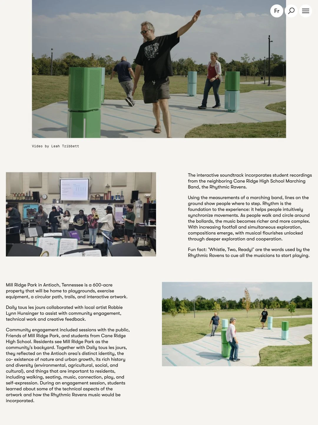 Original project description, interaction details and source photographs in their webpage context