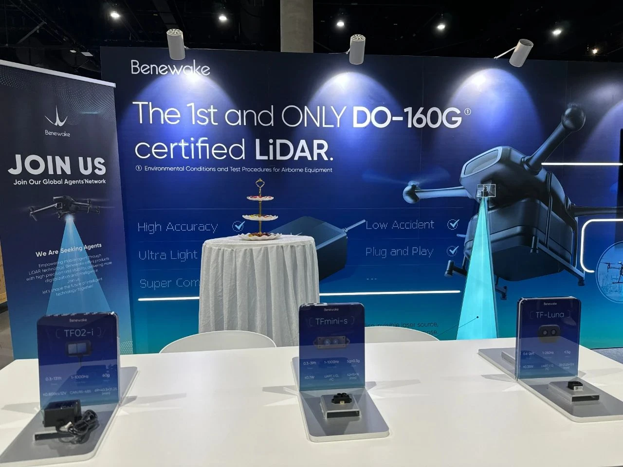 Benewake TF02-i, TFmini-S and TF-Luna LiDAR modules displayed at the XPONENTIAL 2024 booth